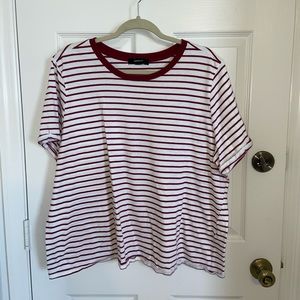 Forever 21+ Burgundy Striped Shirt